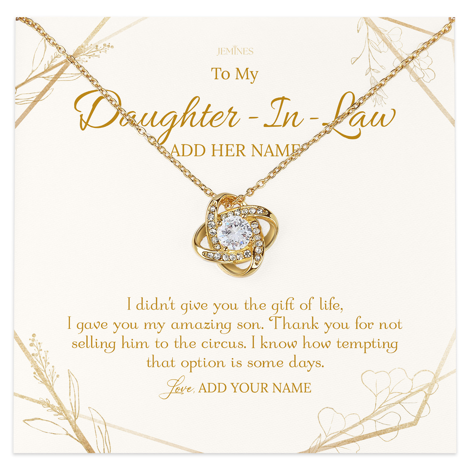 To My Daughter-in-Law Necklace Gifts