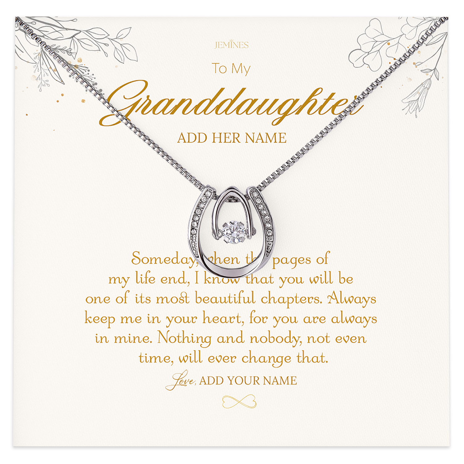 To My Granddaughter Necklace Gifts