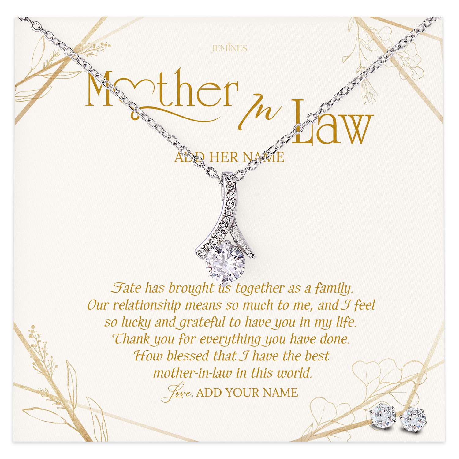 To My Mother-in-Law Necklace Gifts