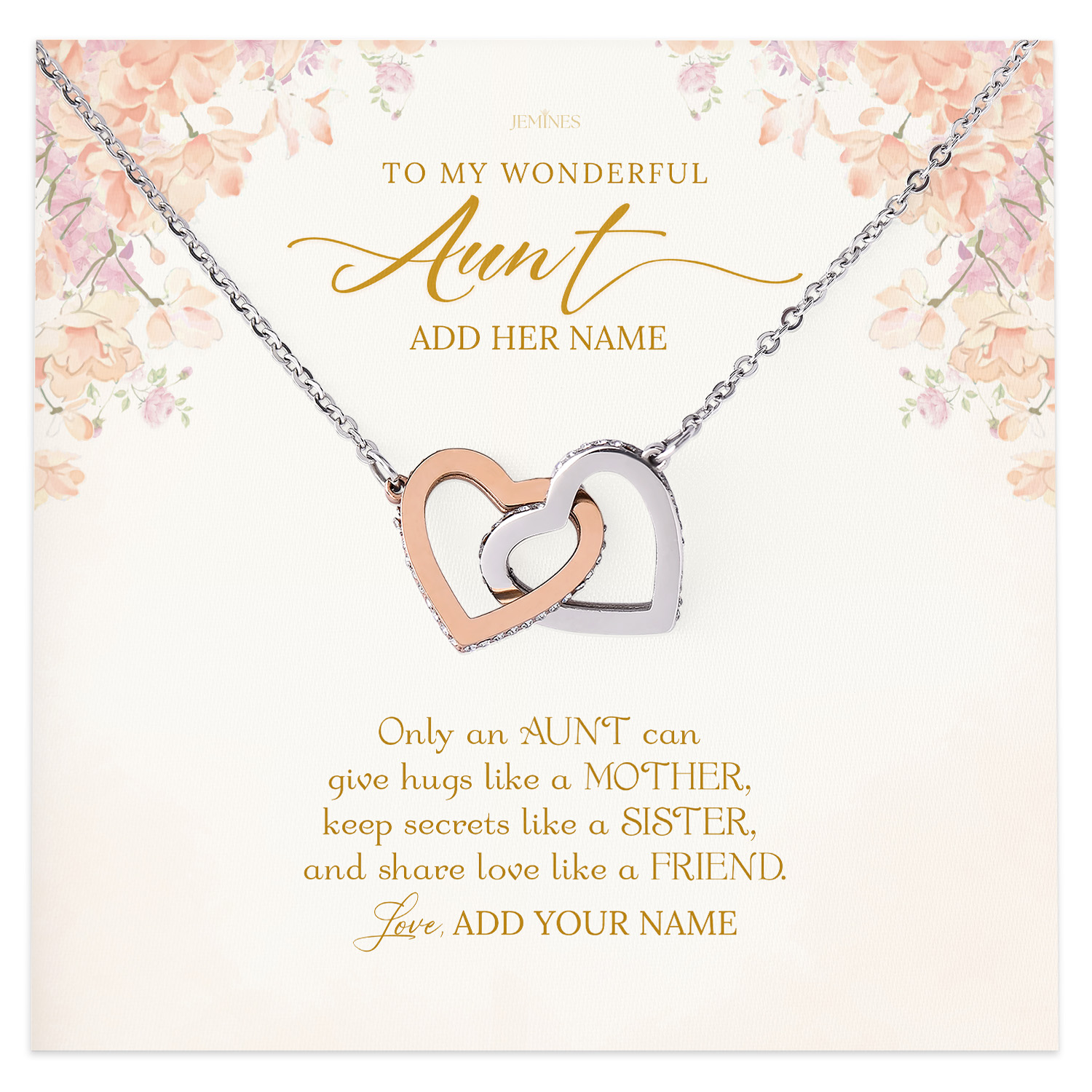 To My Wonderful Aunt Necklace Gifts
