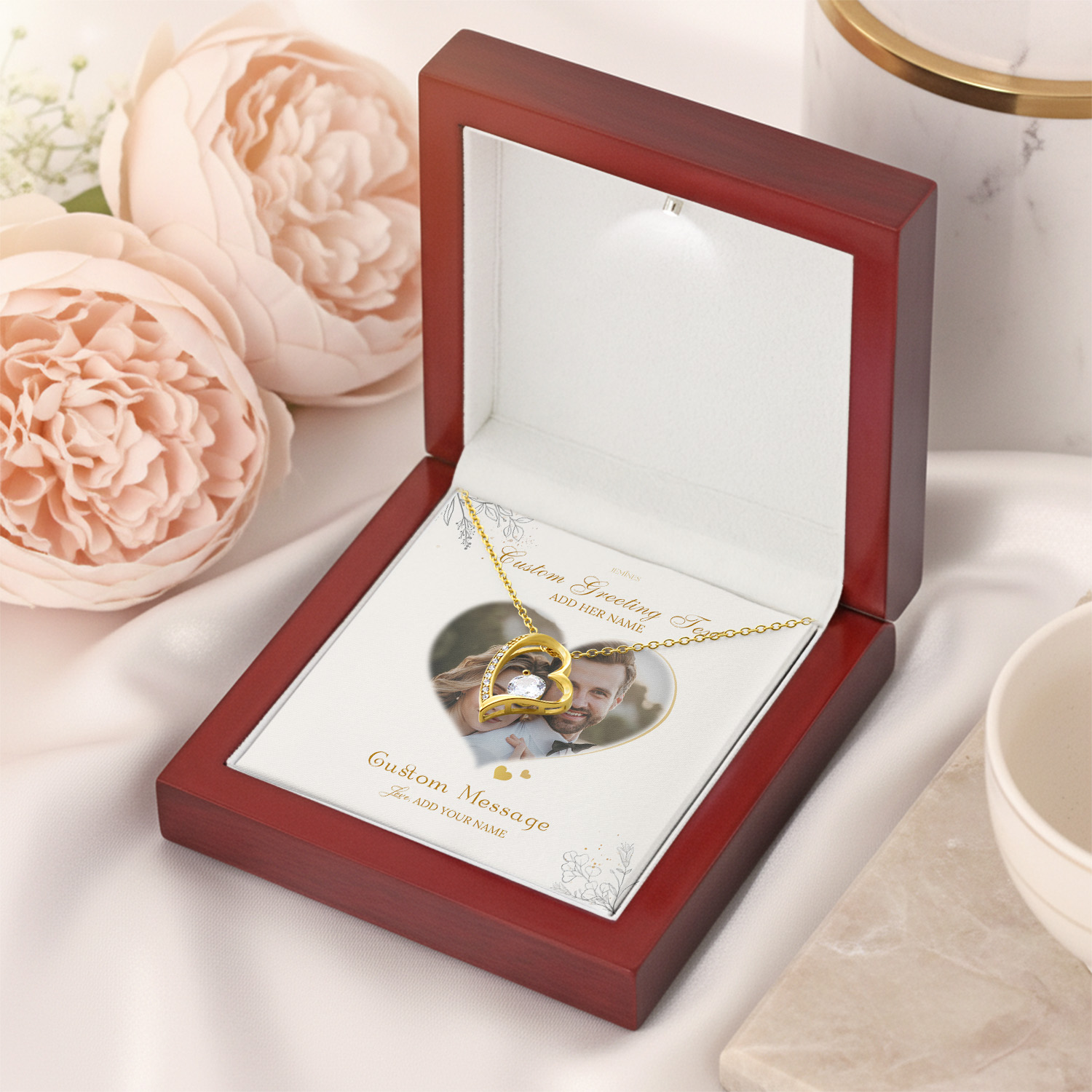 Alternative view of Wife Necklace Personalized Photo Card Gifts